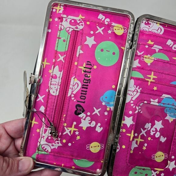 LOUNGEFLY Clutch Wallet Space Kitty Kittens Outterspace - Picture 8 of 10